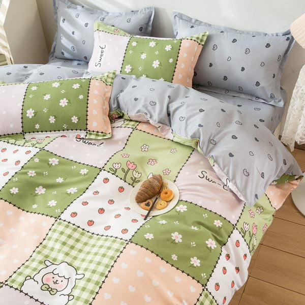 Soft Bedding Set Kawaii for Polyester Bed Linen Duvet Cover Pillowcase - kjrcare